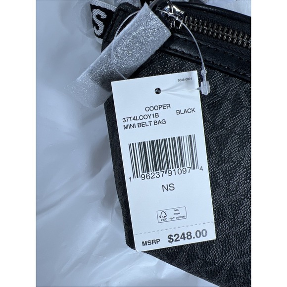 Michael Kors Cooper Mini Logo Belt Bag Black - Picture 10 of 13